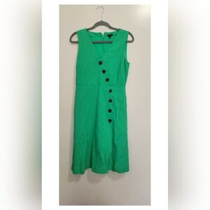 Green Linen Ann Taylor Dress With Pockets Size 2